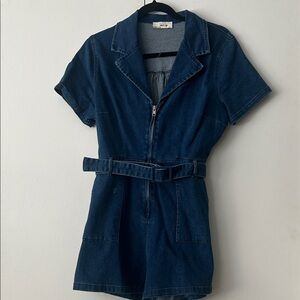 Sadie & Sage Denim Short Romper - Blue